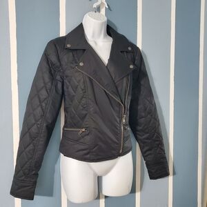 Rock & Republic Black Quilted Bomber Jacket